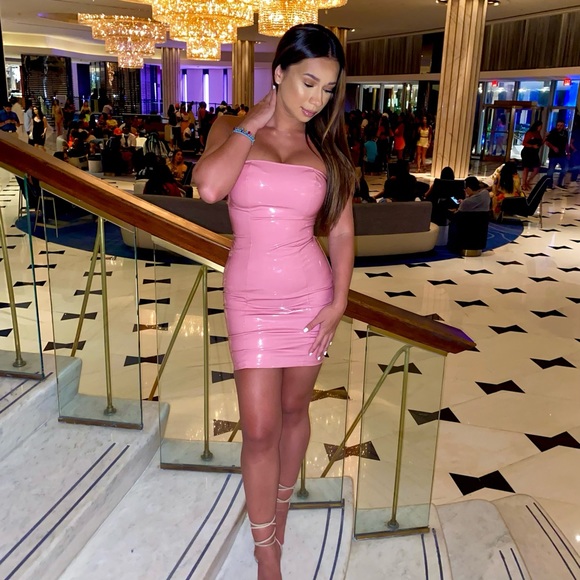 Fashion Nova | Dresses | Pink Latex Mini Dress | Poshmark